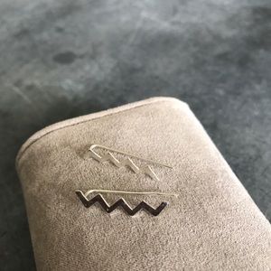 925 sterling silver zig zag ear pins